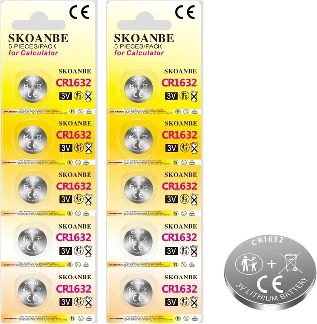 Alt view image 2 of 4 - SKOANBE 100PCS 3V CR1632 Lithium Button Coin Cell 1632 Battery