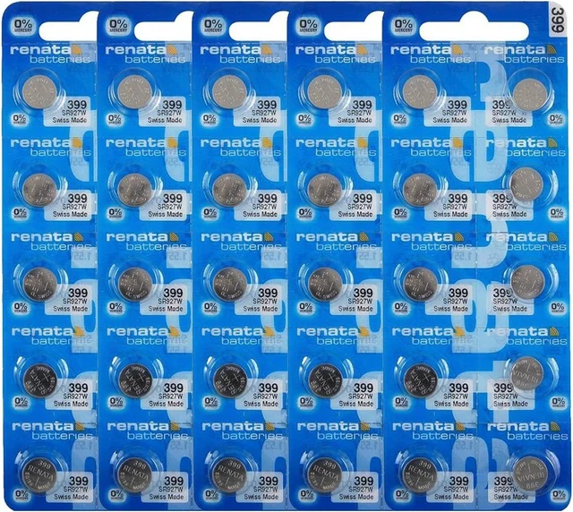 Main image of Renata 399 SR927W Batteries - 1.55V Silver Oxide 399 Watch Battery (50 Count)