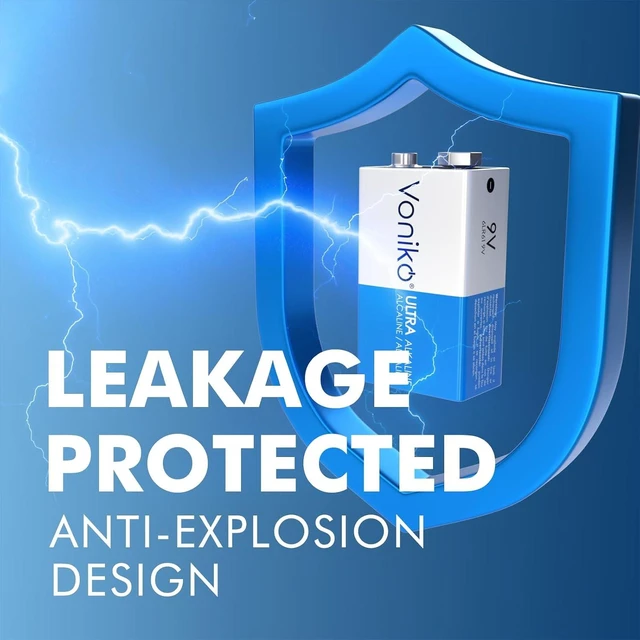Alt view image 3 of 6 - Voniko 9V Batteries - Alkaline 9V Battery 16 Pack - Ultra Long Lasting with a 7 - Year Shelf Life