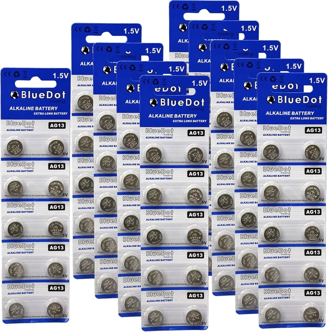 Alt view image 5 of 5 - BlueDot Trading AG13 LR44 LR1154 SR44 A76 357A 303 357 Alkaline Button Coin Cell Battery 1.5V - Pack of 100 Compatible with Watches, Calculators