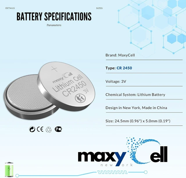 Alt view image 5 of 7 - 2450 CR2450 Lithium Coin Cell Battery 3V High-Capacity Long-Lasting Reliable Power for Watches, Key Fobs, Fitness Trackers, Medical Devices, Thermometers, Leak-Proof Design DL2450 (24 Pack)