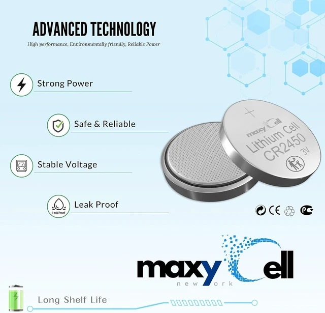Alt view image 6 of 7 - 2450 CR2450 Lithium Coin Cell Battery 3V High-Capacity Long-Lasting Reliable Power for Watches, Key Fobs, Fitness Trackers, Medical Devices, Thermometers, Leak-Proof Design DL2450 (24 Pack)