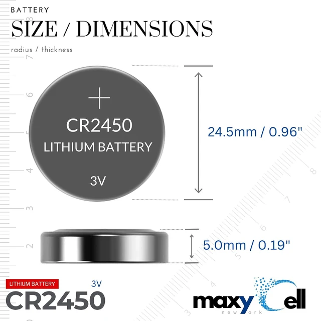 Alt view image 7 of 7 - 2450 CR2450 Lithium Coin Cell Battery 3V High-Capacity Long-Lasting Reliable Power for Watches, Key Fobs, Fitness Trackers, Medical Devices, Thermometers, Leak-Proof Design DL2450 (24 Pack)