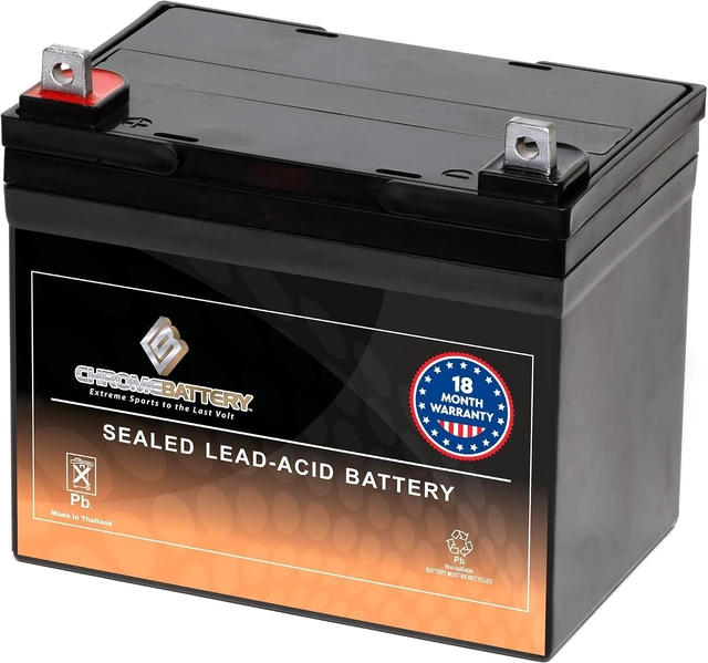 Main image of CB CHROMEBATTERY 12V 35AH T3 Maintenance-Free Battery for Lawn Mowers, Snow Blowers, Solar Energy, UPS Systems, and More - Nut and Bolt (T3) Terminal