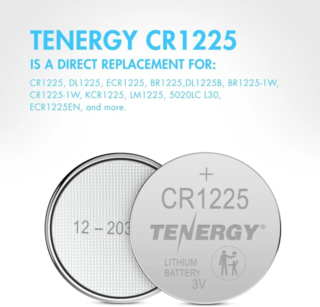Alt view image 5 of 7 - Tenergy 3 Volt Battery CR1225, Button Cell Batteries, Ideal for Thermometers, Key Fobs, Laser Pointers, Medical Devices, Calculators, and More, 20 Count (Pack of 2)