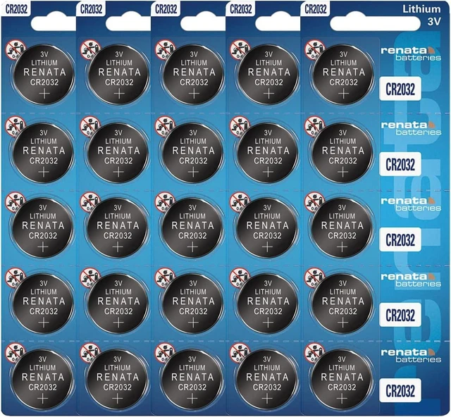 Main image of Renata CR2032 Batteries - 3V Lithium Coin Cell 2032 Battery (25 Count)