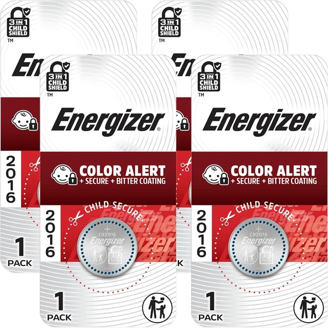 Main image of Energizer 2016 3V Batteries, 3 Volt Battery Lithium Coin, 1 Count (Pack of 4)
