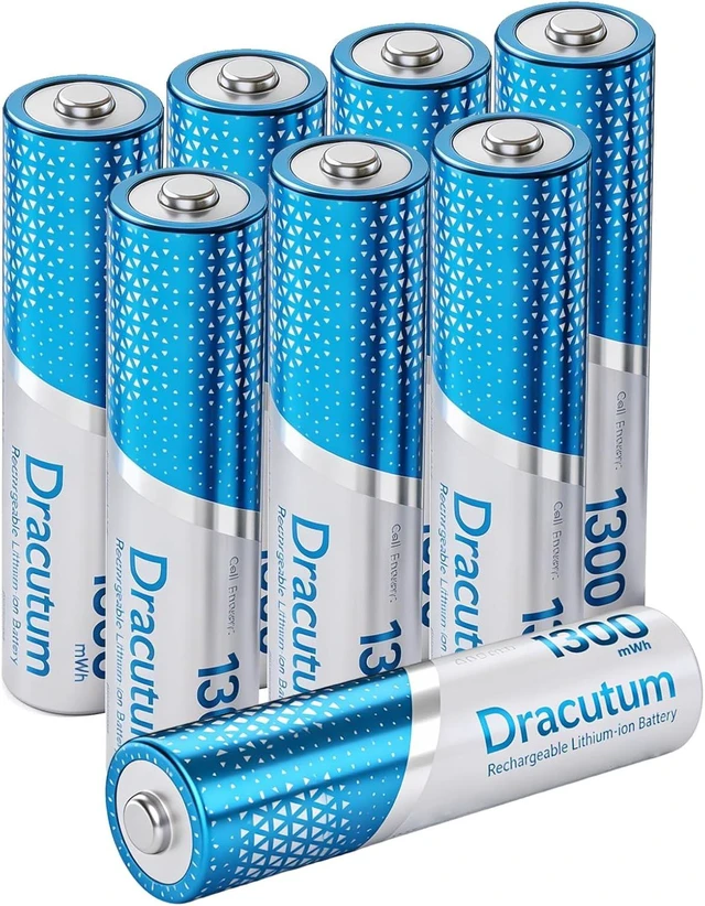 Main image of 8-Pack AAA Rechargeable Batteries Lithium 1.5V 1300mWh Triple A Battery