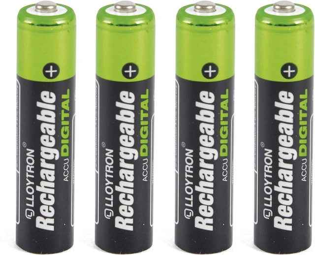 Alt view image 2 of 4 - LLOYTRON NiMH Rechargeable AccuDigital Batteries/AAA Size / 900mAh / 4 Pack - B015