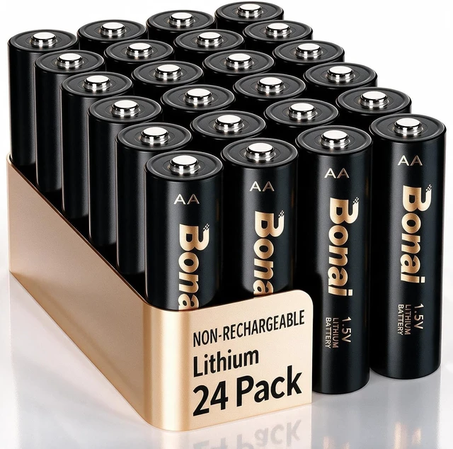 Main image of BONAI AA Lithium Batteries 24 Pack 5100mwhNon-Rechargeable