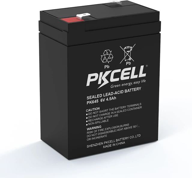 Main image of PKCELL 6 Volt 4.5Ah Rechargeable Sealed Lead Acid Battery