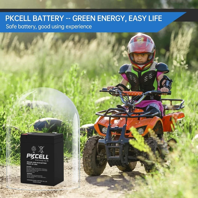 Alt view image 4 of 7 - PKCELL 6 Volt 4.5Ah Rechargeable Sealed Lead Acid Battery