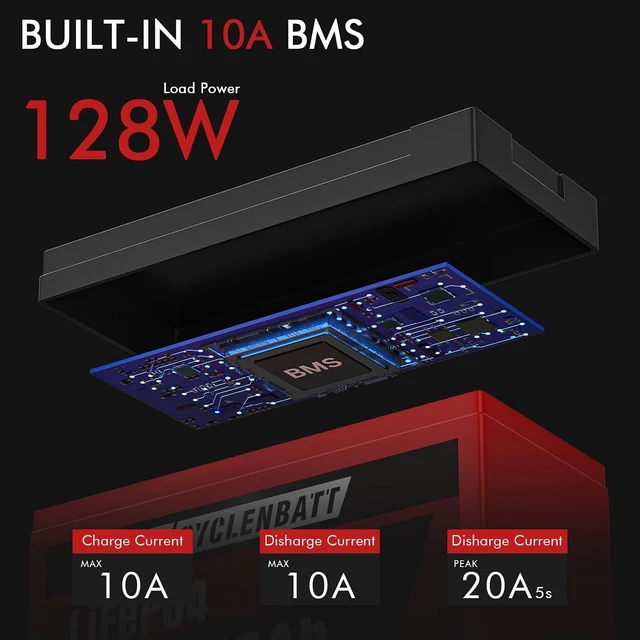 Alt view image 6 of 7 - CYCLENBATT 12V 10Ah LiFePO4 Lithium Battery, UL Certified, 5000+ Cycles