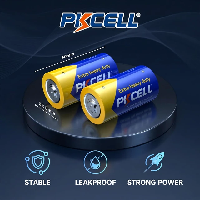 Alt view image 2 of 7 - PKCELL 12 Pack D Batteries, R20P 1.5V D Size Non-Rechargeable Batteries
