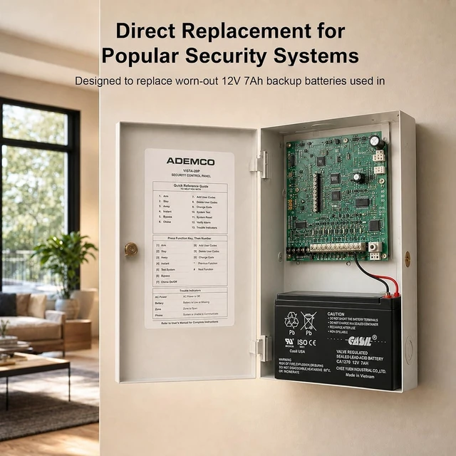 Alt view image 3 of 7 - Casil Original CA1270 12v 7ah ADT Home Alarm Battery