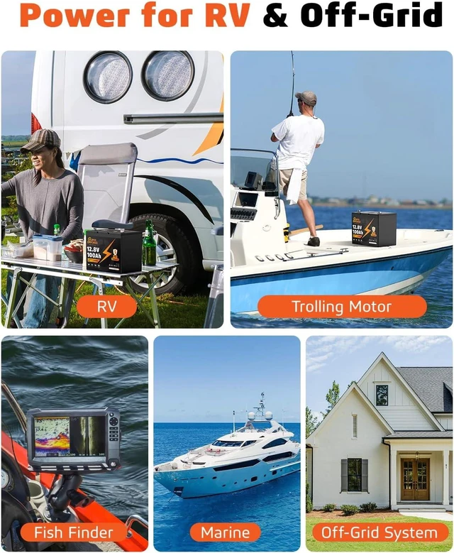 Alt view image 6 of 7 - 12V 100Ah LiFePO4 Battery, Group 24 Deep Cycle for RV/Boat (2 PACK)