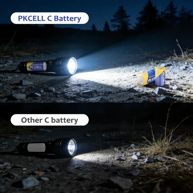 Alt view image 4 of 7 - PKCELL 12 Pack C Batteries, R14P 1.5V C Size Carbon Zinc Battery