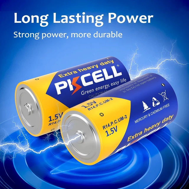 Alt view image 6 of 7 - PKCELL 12 Pack C Batteries, R14P 1.5V C Size Carbon Zinc Battery