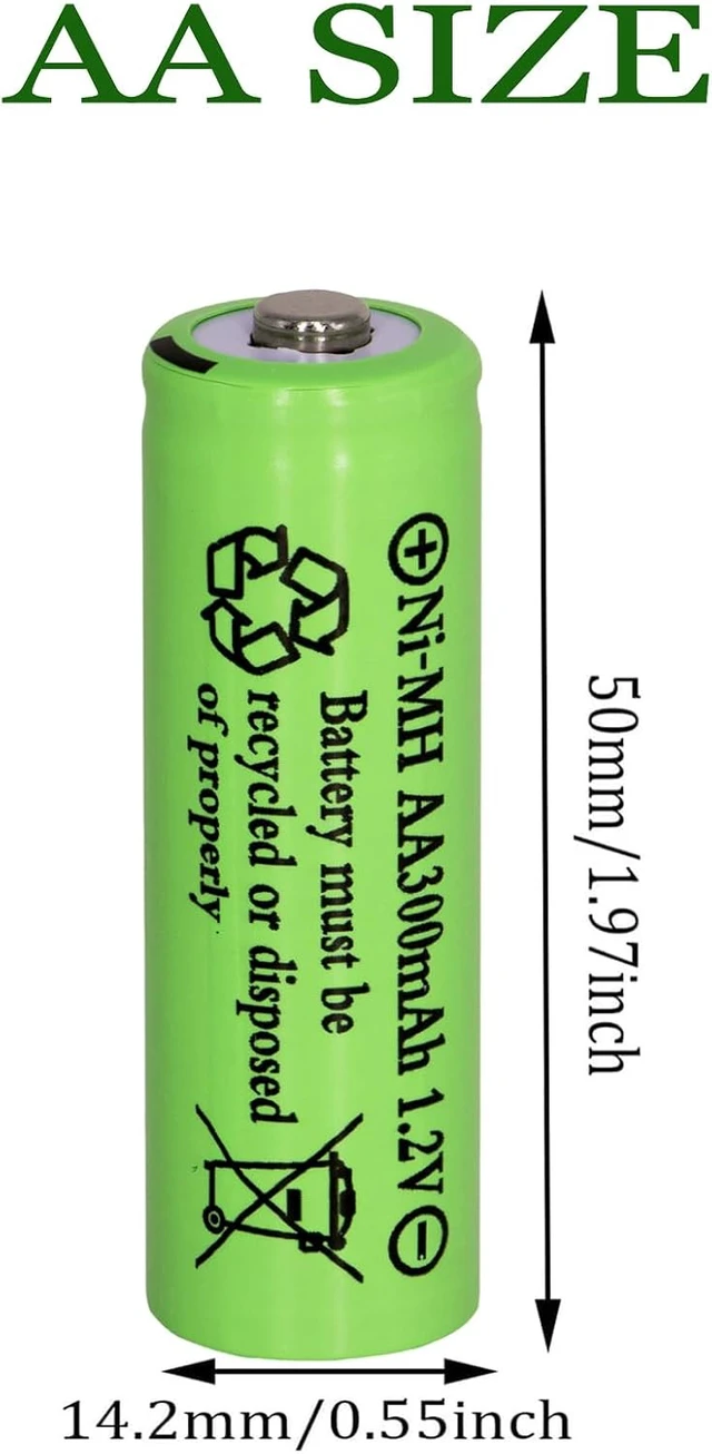 Alt view image 6 of 7 - 16 Pack AA 300mAh 1.2V Ni-MH Rechargeable Batteries for Solar Lights