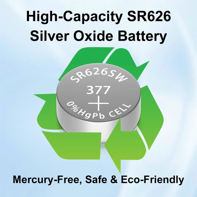 Alt view image 7 of 7 - SR626SW 40 Pack, LR626 AG4 376 SR66 377 Watch Battery