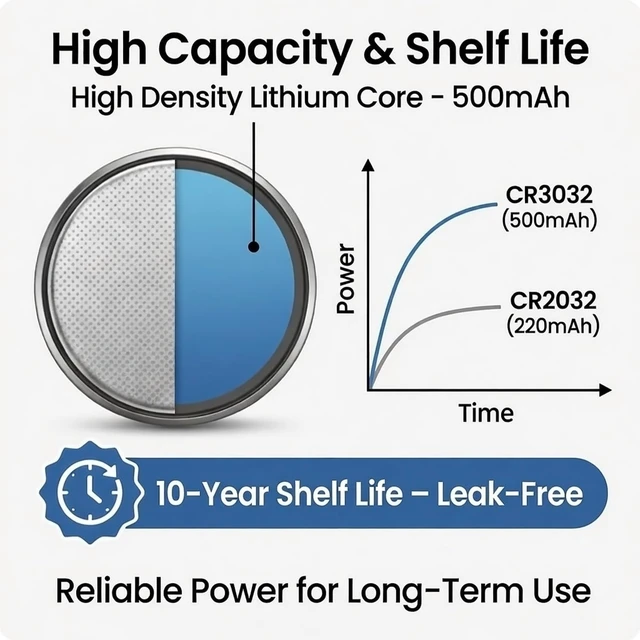 Alt view image 3 of 6 - CR3032 Battery 16 Pack,DL3032 ECR3032 BR3032 3V Lithium Battery