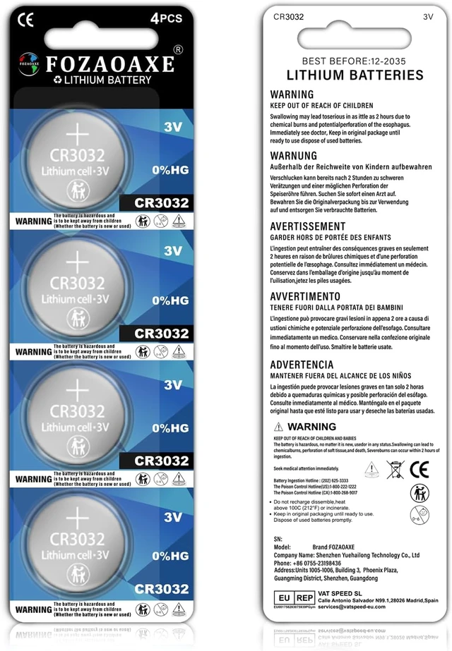 Alt view image 6 of 6 - CR3032 Battery 16 Pack,DL3032 ECR3032 BR3032 3V Lithium Battery