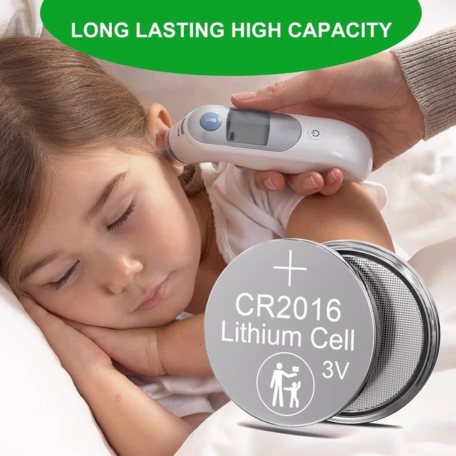 Alt view image 5 of 7 - DURNERGY CR2016 3V Lithium Battery 100-Pack, 2016 Coin Cell Batteries for Key Fob Car Remote, Watch, Thermometer Remote, 2016, ECR2016, KCR2016, BR2016, DL2016