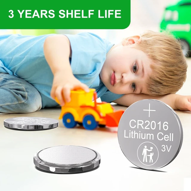 Alt view image 7 of 7 - DURNERGY CR2016 3V Lithium Battery 100-Pack, 2016 Coin Cell Batteries for Key Fob Car Remote, Watch, Thermometer Remote, 2016, ECR2016, KCR2016, BR2016, DL2016