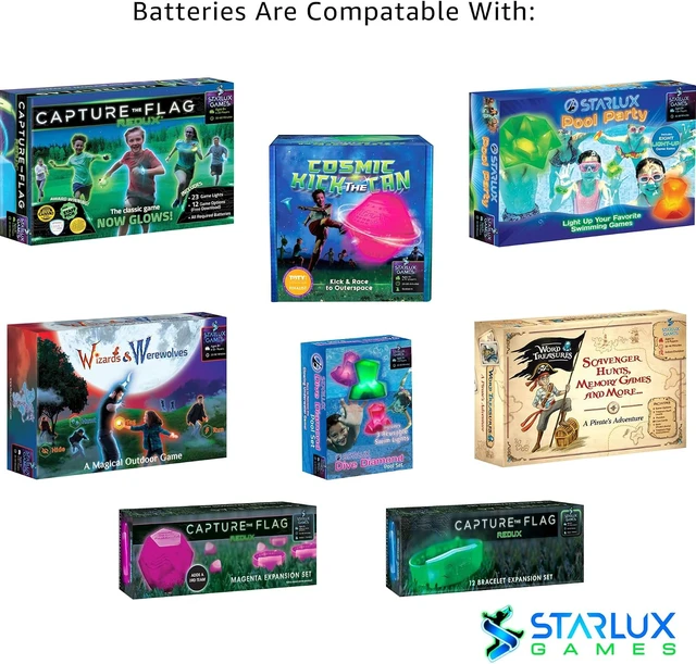 Alt view image 2 of 6 - Starlux Games Battery Replacement Set | 48 CR1220 Batteries | for Capture the Flag Redux, Cosmic Kick the Can, Dive Diamonds & More | Compatible with Other Electronic Toys and Outdoor Toys for Kids