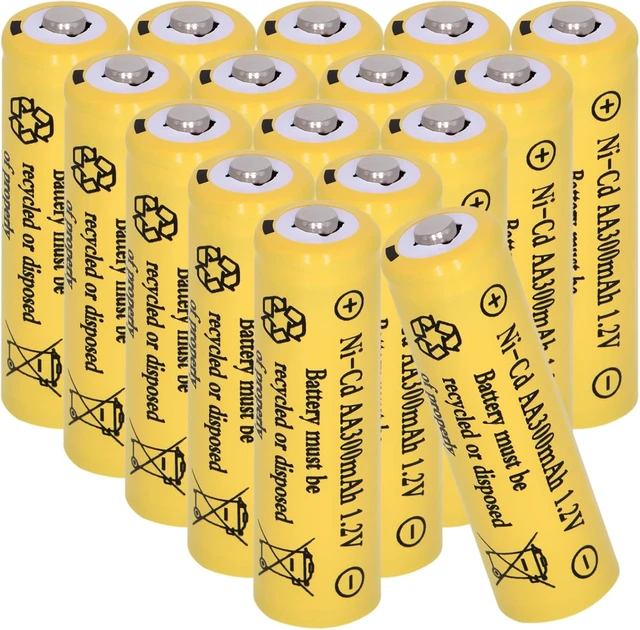 Main image of 16PK AA 300mAh 1.2V Ni-CD Rechargeable Batteries for Outdoor Solar Lights