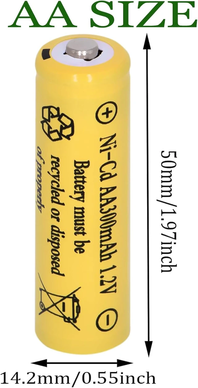 Alt view image 6 of 7 - 16PK AA 300mAh 1.2V Ni-CD Rechargeable Batteries for Outdoor Solar Lights