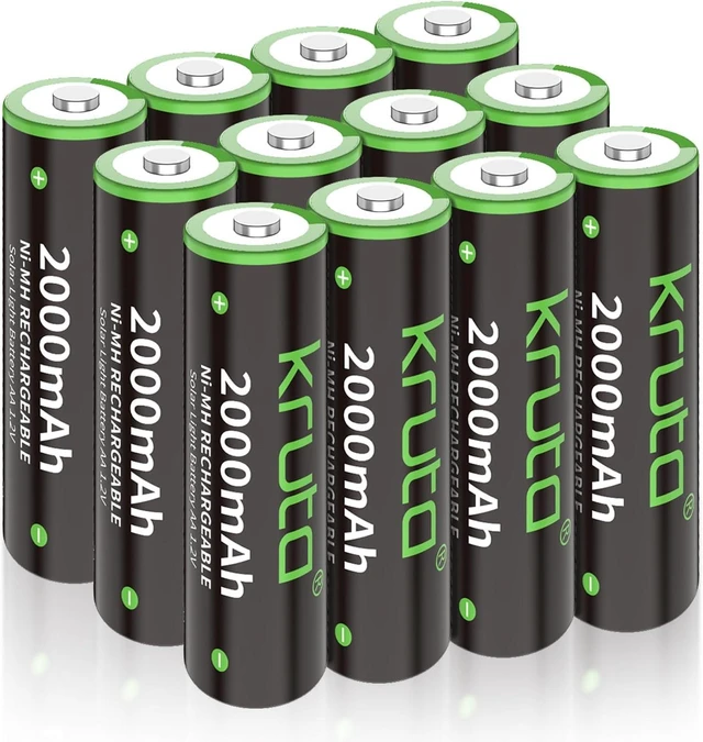 Main image of 2000mah AA Rechargeable Battery for Solar Lights - 12 Pack