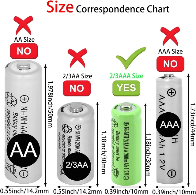 Alt view image 2 of 7 - 8 Pack 2/3AAA 200mAh 1.2V NiMH Rechargeable ButtonTop Solar Light Batteries