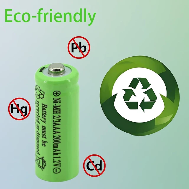 Alt view image 6 of 7 - 8 Pack 2/3AAA 200mAh 1.2V NiMH Rechargeable ButtonTop Solar Light Batteries