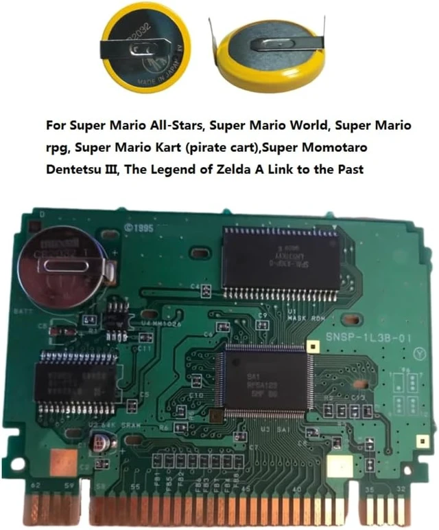 Alt view image 4 of 4 - 4PCS Tabbed CR2032 Lithium Battery with Solder Tabs Pins 3V Lithium Battery Suitable for Gameboy Gameboy Color SNES N64 Super Mario RPG Game Replacement Battery with Solder pins