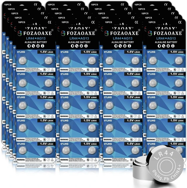 Main image of LR44 200 Pack,AG13 357 A76 1154 V13GA Alkaline Coin Cell Battery