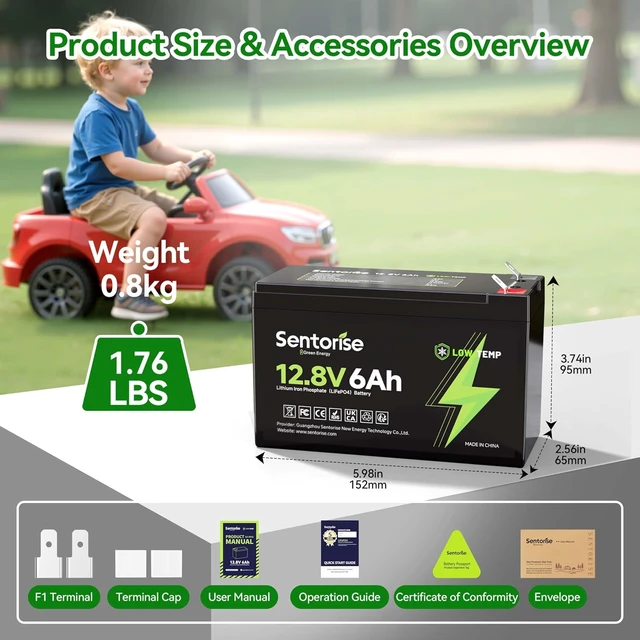 Alt view image 2 of 7 - 12V 6Ah Lithium LiFePO4 Deep Cycle Battery