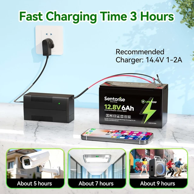 Alt view image 5 of 7 - 12V 6Ah Lithium LiFePO4 Deep Cycle Battery