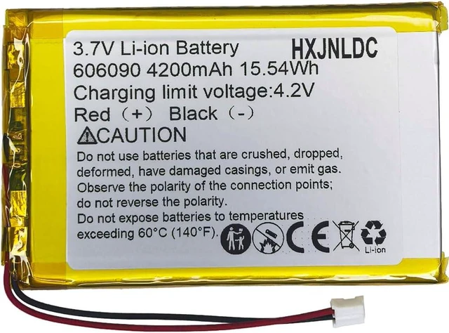 Main image of DC 3.7V 4200mah 606090 Rechargeable Lithium Polymer Replacement Battery for DIY 3.7-5V Electronic Products with Built-in 2-Wire Battery Replacement, Mobile Energy Storage Power Supply.