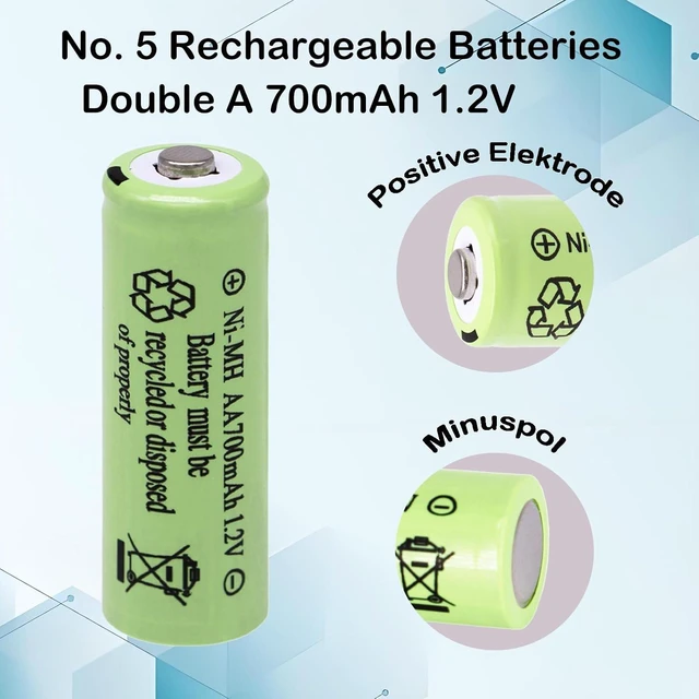 Alt view image 6 of 7 - 1.2V AA 700mAh Rechargeable Battery for Solar Garden Pathway Light