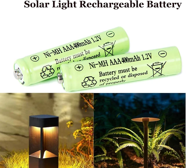 Alt view image 5 of 7 - AAA400mAh NiMh Solar Rechargable Batteries Triple A Size12 Pcs