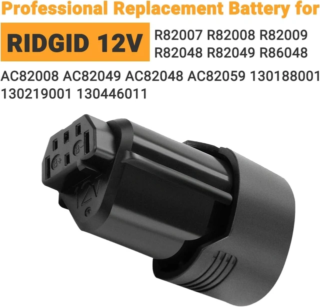 Alt view image 2 of 7 - Shentec 3000mAh 12V Li-ion Battery fits Ridgid R82007 R82008 AC82008