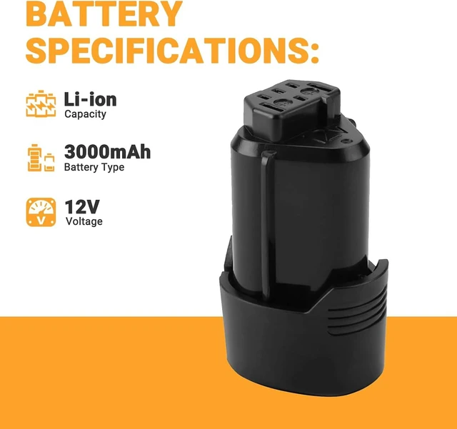 Alt view image 3 of 7 - Shentec 3000mAh 12V Li-ion Battery fits Ridgid R82007 R82008 AC82008