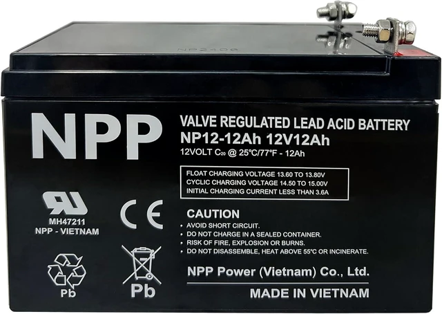 Alt view image 2 of 5 - 12V 12Ah T10S terminals Rechargeable SLA Battery Replace 12V 12Ah T3 terminals for Vehicle Flow Detector, Fire Fighting Devicee-bikeEV-device