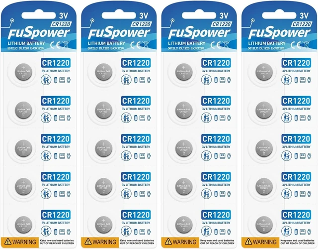 Main image of CR1220 Lithium Battery DL1220 ECR1220 LM1220 CR 1220 3V Button Cell Batteries for Car Key Fob Watch Remote(20PCS)