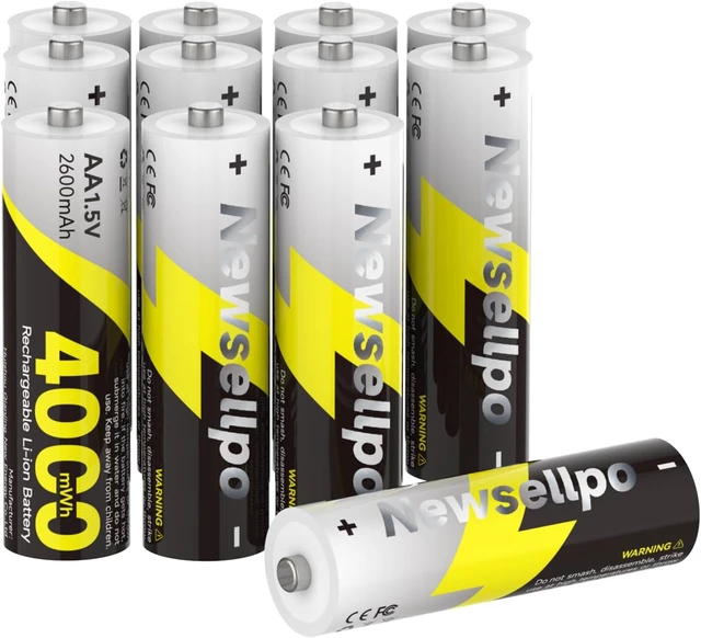 Main image of 4000mWh Rechargeable Lithium AA Batteries (Only AA Batteries 12PACK)