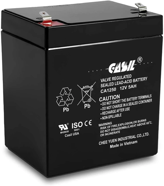 Main image of Casil 12V 5Ah Battery SLA AGM VRLA Rechargeable Replacement for Alarms, Security, Garage Door Openers for Chamberlain, Genie, Liftmaster, Craftsman, Workhorse