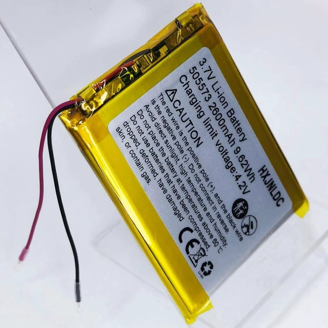 Alt view image 6 of 7 - DC 3.7V 2600mAh 505573 Rechargeable Lithium Polymer Battery Suitable for DIY 3.7-5V Electronic Products with Built-in 2-Wire Battery Replacement, Mobile Energy Storage Power Supply