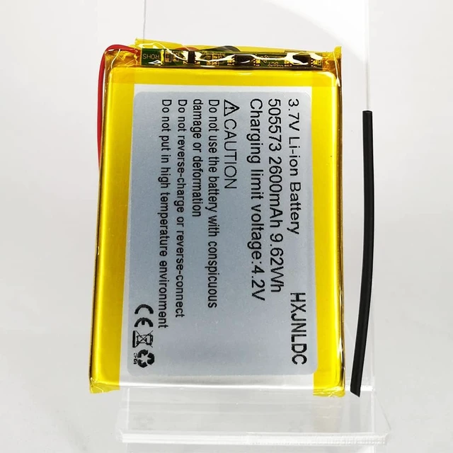 Alt view image 7 of 7 - DC 3.7V 2600mAh 505573 Rechargeable Lithium Polymer Battery Suitable for DIY 3.7-5V Electronic Products with Built-in 2-Wire Battery Replacement, Mobile Energy Storage Power Supply