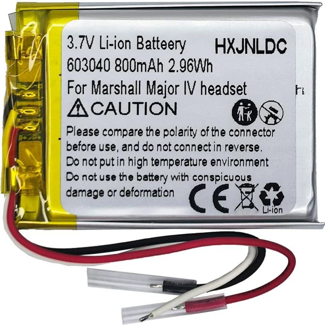 Main image of DC 3.7V 800mAh 603040 Rechargeable Lithium-ion Battery for Marshall MID Major II Major III Major IV Bluetooth Headphones VDL603040 SR603040